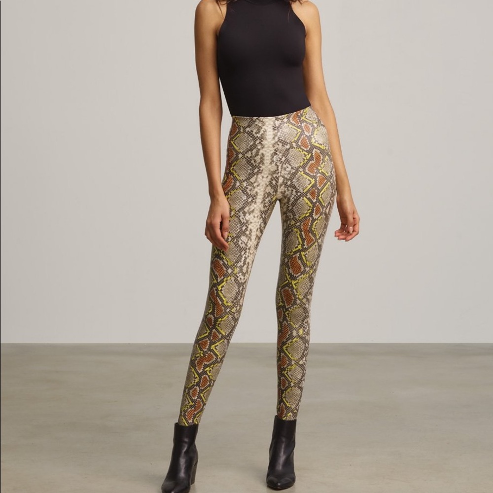 Commando Neon Snake Leather Leggings (XS)